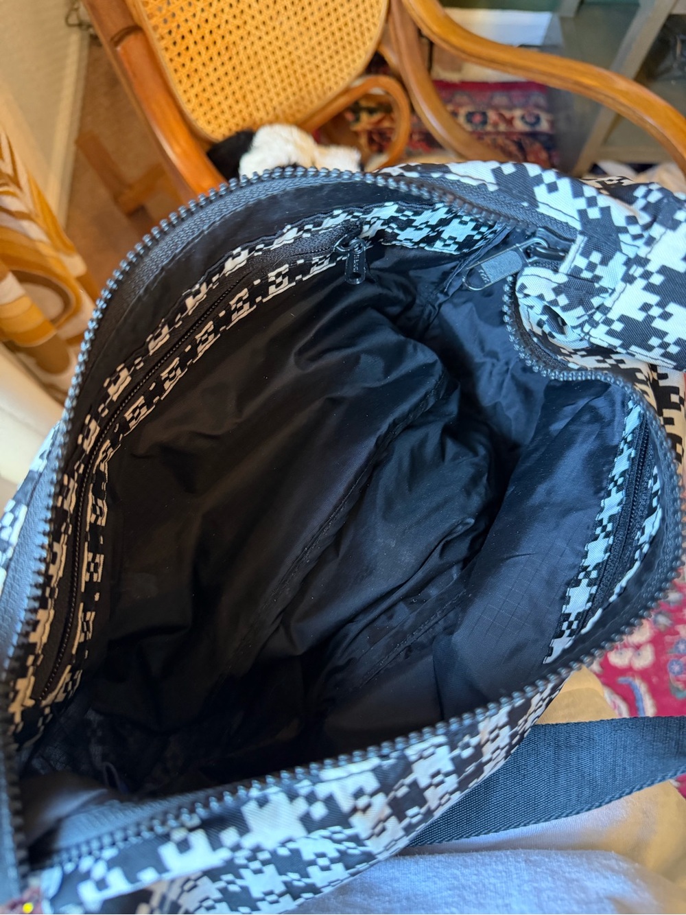 BAGGU gingham Black & and White crescent Shoulder Bag - Picture 4 of 4